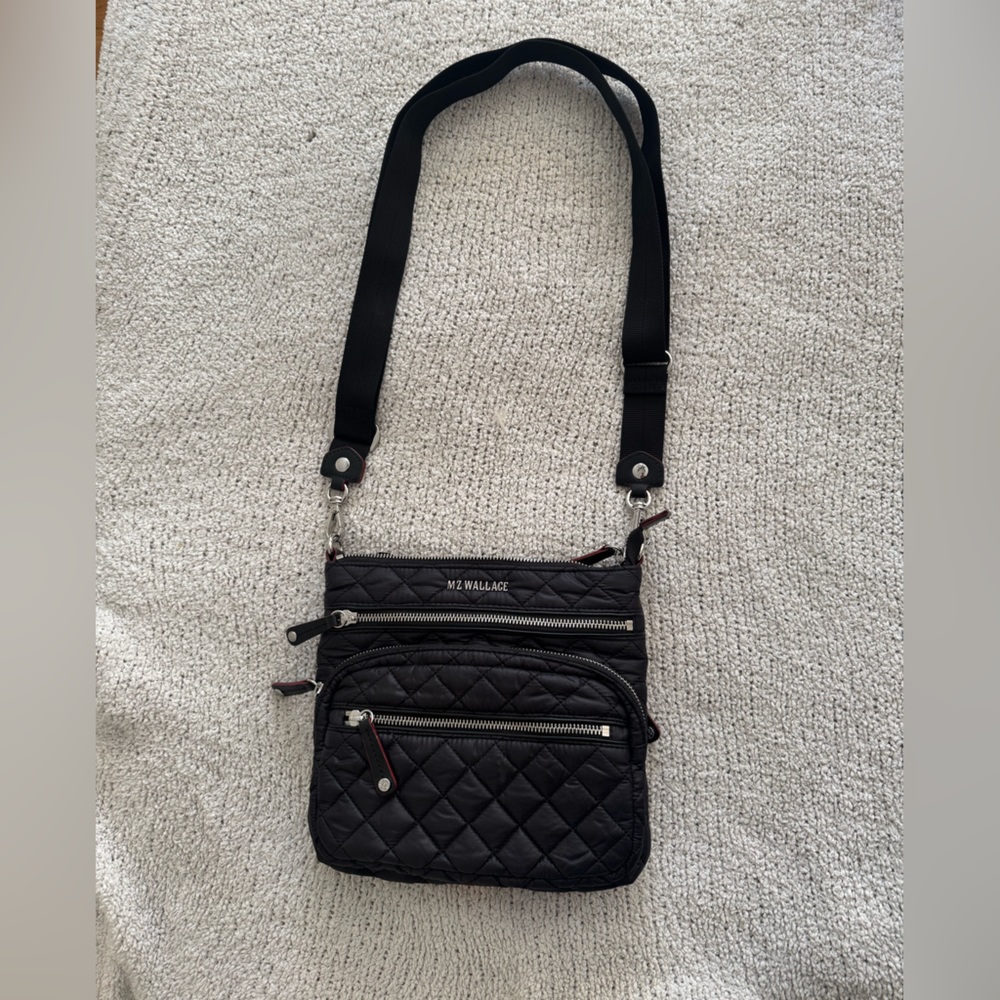 MZ Wallace Black Quilted Crossbody Bag